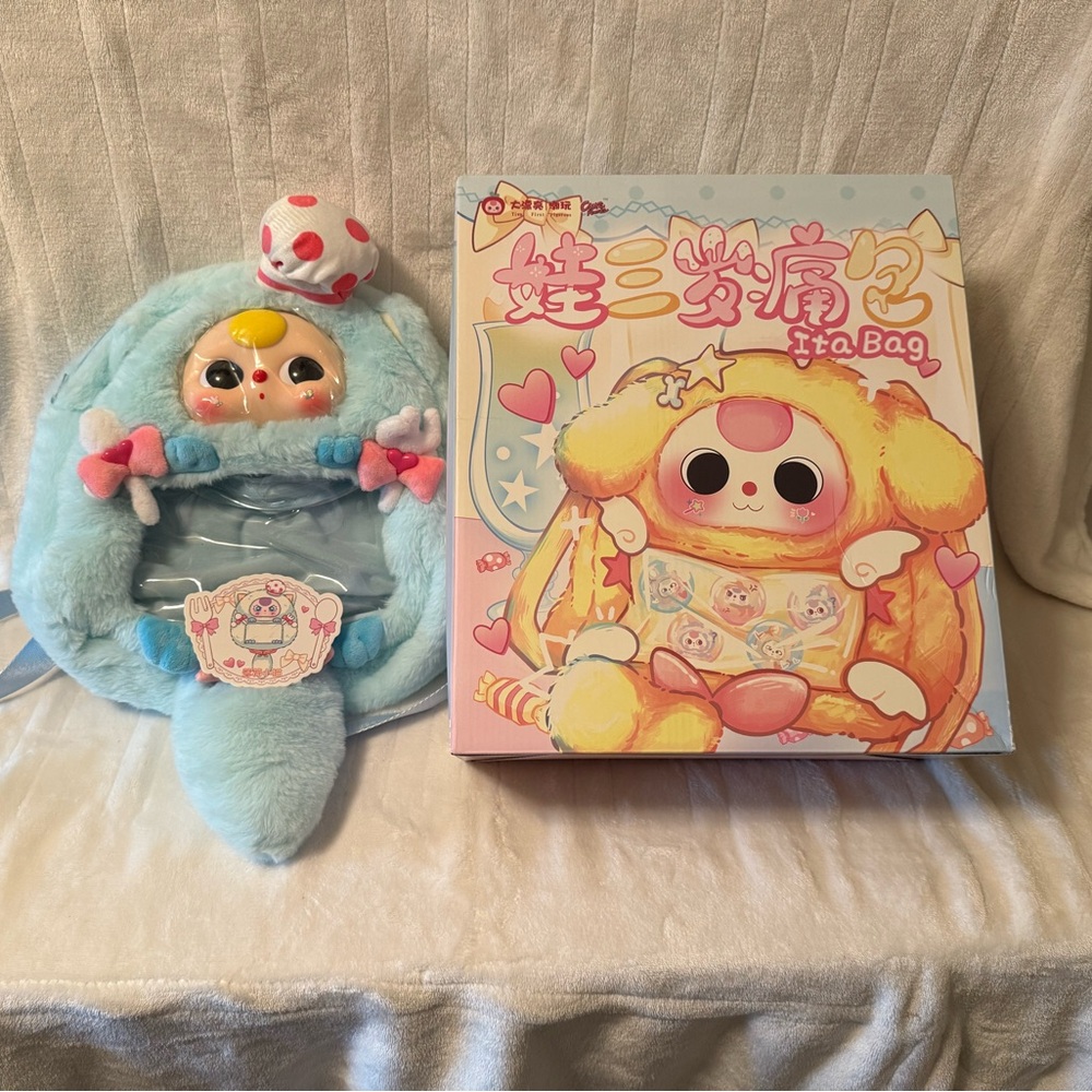 Baby Three Blue Kitten Ita Bag Plush 400%